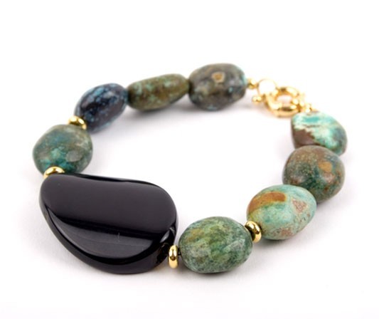 Mint Pebble African Turquoise Bracelet
