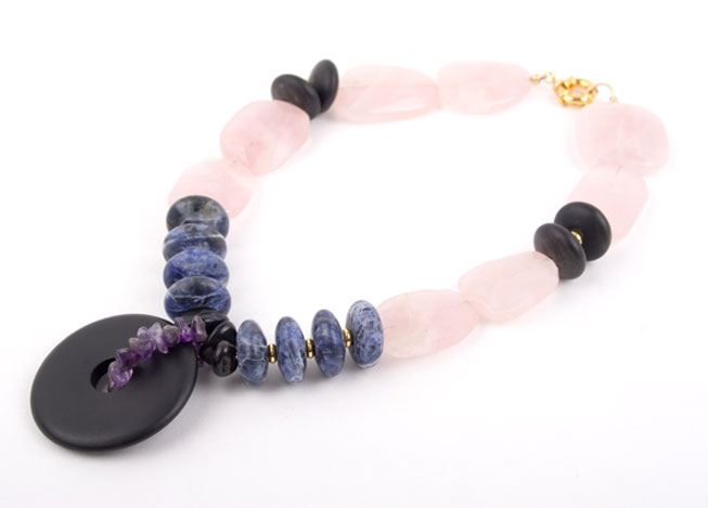 Noughat Rose Quartz Nugget Necklace Necklace